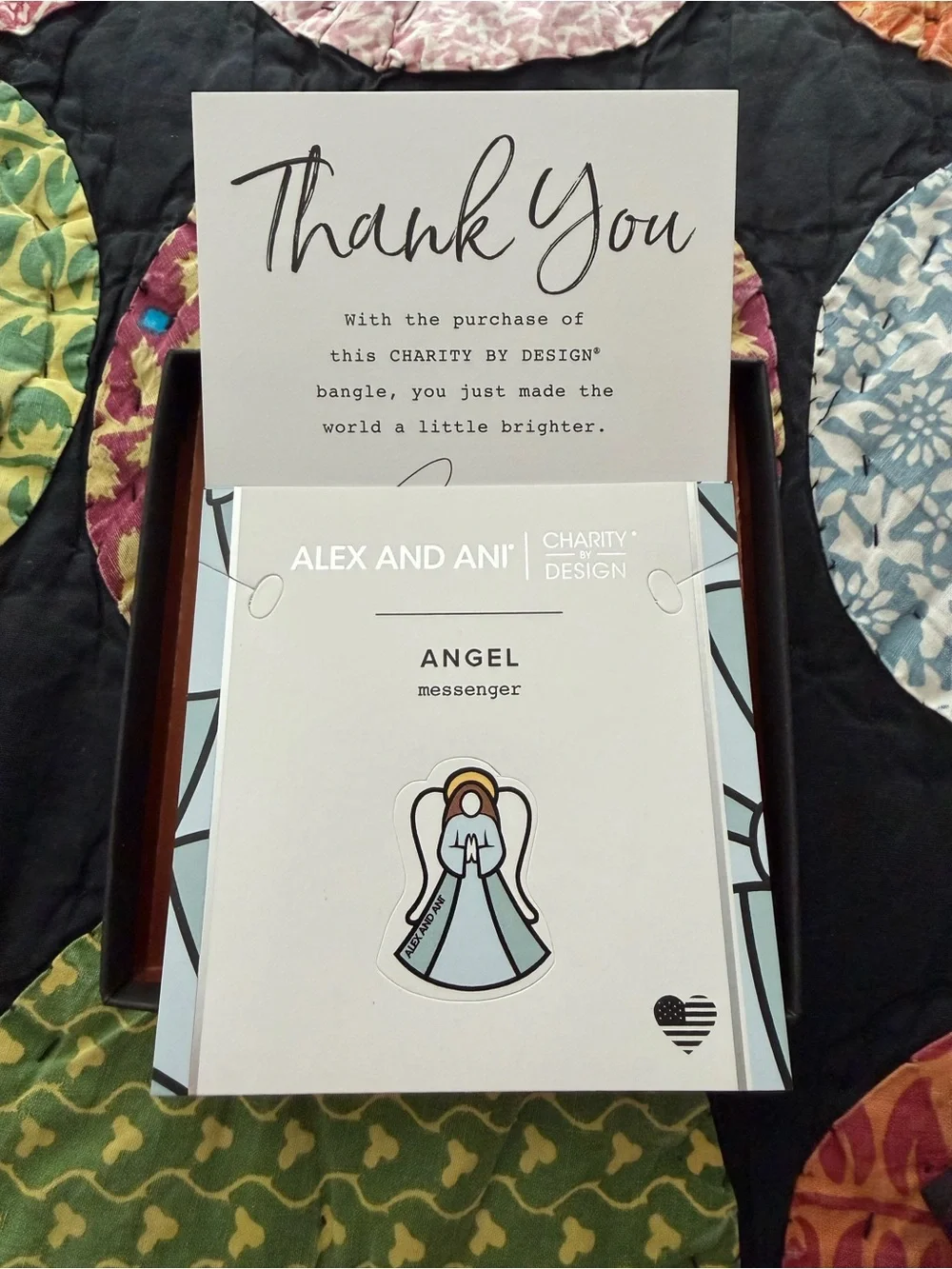 NWT/NIB - Alex and Ani Silver/Light Blue Angel Charm Bangle